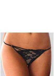 Lascana Damen String, Gr. 36, schwarz, Obermaterial: 88% Polyamid, 12% Elasthan, Unterhosen, aus leicht transparenter Spitze