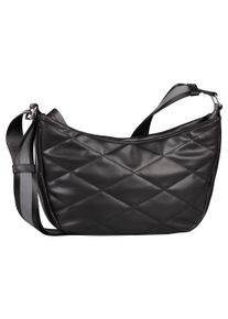 Tom Tailor Damen Umhängetasche "Mica", schwarz, Polyurethan, beschichtet, leicht glänzend, gemustert, kontrastfarbene Details, Waffelmuster, Taschen,