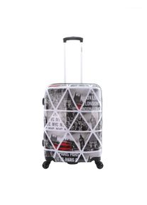 Saxoline Koffer "Cities", bunt, Polyester, elegant, Koffer, Hergestellt aus Acrylnitril-Butadien-Styrol (ABS)