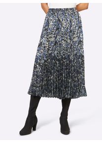 Heine Damen A-Linien-Rock, blau, Gr. 38, geblümt, gemustert, mehrfarbig, bedruckt, 100% Polyester, Röcke