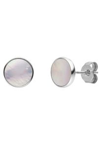 PURELEI Damen Paar Ohrstecker "Schmuck Geschenk White Gloss Ohrringe, 2149-Earring-White-Glos", Edelstahl, weiß, Edelstahl, Ohrringe, mit Perlmutt