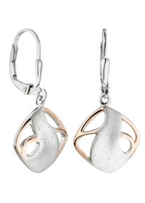 Jobo Damen Paar Ohrhänger "Ohrringe in Bicolor-Optik", Silber 925 (Sterlingsilber), silber, Silber 925 (Sterlingsilber), Ohrringe, 925 Silber