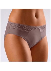 Lascana Damen Slip, Gr. 48, grau, Microtouch, Spitze, Obermaterial: 85% Polyamid, 15% Elasthan, Unterhosen, mit seitlichen Spitzeneinsätzen