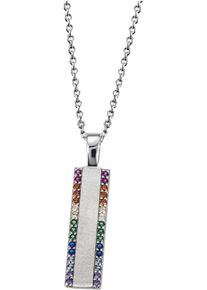 Firetti Damen Kette mit Anhänger "Schmuck Geschenk Silber 925 Halsschmuck Halskette Ankerkette", Silber 925 (Sterlingsilber), L: 45cm B: 1,2mm, bunt,