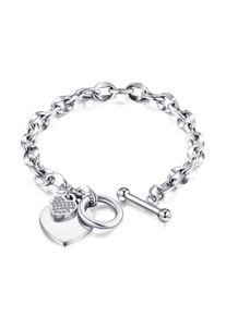 Damen Armband "Strassherz", silber, Collezione Alessandro, Metall, Armbänder
