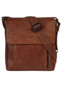 SPIKES & SPARROW Damen Umhängetasche, SPIKES & SPARROW, braun, Leder, unifarben, leicht glänzend, Taschen, echt Leder