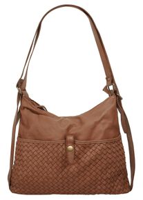 Samantha Look Damen Shopper, braun, Leder, Taschen, echt Leder, Made in Italy