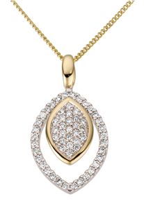 Firetti Damen Ketten-Anhänger "Schmuck Geschenk Gold 585 Halsschmuck Anhänger für Halskette", 0,23 ct P2 = erkennbare Einschlüsse, Gelbgold