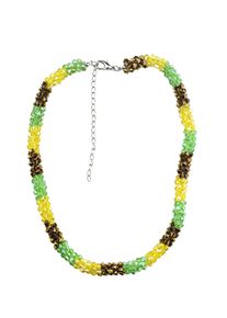 Damen Kette mit Anhänger "Mantua", grün, Basic, Collezione Alessandro, PTFE-Kunststoff, Halsketten, aus vielen kleinen Perlen gefädelt