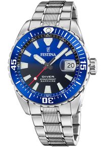 Festina Taucheruhr "The Originals/Diver", silber, Armbanduhren, Armbanduhr,Quarzuhr,Herrenuhr,bis 20 bar wasserdicht, Edelstahlarmband