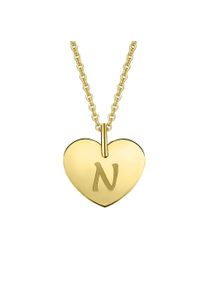 ONE ELEMENT Damen Ketten-Anhänger "Herz mit Gravur N Buchstaben Anhänger aus 333 Gelbgold", N, Gelbgold 333, gold, Gelbgold 333, Schmuckanhänger,