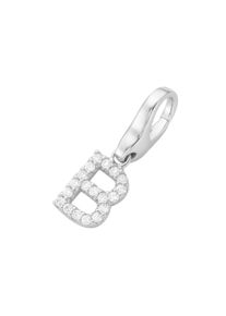 Damen Charm Buchstabe "Buchstabe B, Zirkonia Steine, Silber 925", weiß, Giorgio Martello MILANO, Silber 925 (Sterlingsilber), Charms