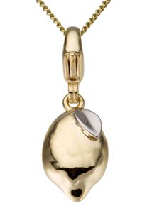 Firetti Damen Charm-Einhänger "Schmuck Geschenk Gold 375 Halskette Charmarmband Gold-Charm Zitrone", silber, Gelbgold 375, Charms