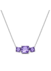 Damen Collier "Mittelteil mit lila Zirkonia, Silber 925", 45cm, Silber 925 (Sterlingsilber), lila, Giorgio Martello MILANO, Silber 925