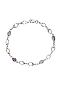 Diamonds by Ellen K. Damen Armband "375 Gold mit Blautopas (beh.) und Amethyst", 19cm, Gold, weiß, FASCINATION BY ELLEN K., Gold, Armbänder