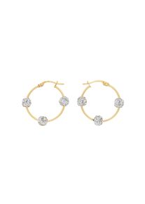 Vivance Damen Paar Creolen "Kristall", Gelbgold 375, gelb, Gelbgold 375, Ohrringe