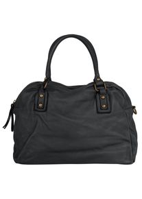 Samantha Look Damen Shopper, grau, Leder, unifarben, leicht glänzend, Taschen, echt Leder, Made in Italy