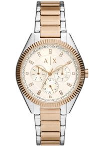 Armani Exchange Damen Multifunktionsuhr, silber, Armbanduhren, Quarzuhr, Armbanduhr, Damenuhr, analog, Edelstahlarmbanduhr