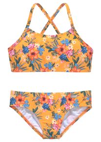 Bench. Kinder Bustier-Bikini "Maui Kids", gelb, Gr. 122, bedruckt, geblümt, Polyamid, Bikini-Sets, mit trendigem Druck