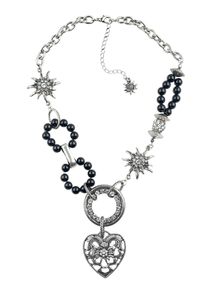 Allgäu Rebell ALLGÄU REBELL Damen Kette mit Anhänger "Franzi", schwarz, Basic, Metall, Halsketten, mit Herzanhänger