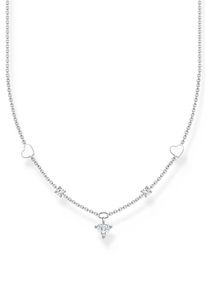 Thomas Sabo Damen Collier "Herzen und weiße Steine, KE2154-051-14-L42V", 42, Silber 925 (Sterlingsilber), bunt, Silber 925 (Sterlingsilber),