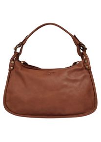 Samantha Look Damen Henkeltasche, braun, Leder, vintage, Taschen, echt Leder, Made in Italy