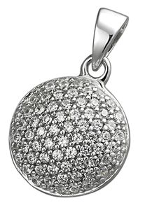 Jobo Damen Ketten-Anhänger "Anhänger mit 66 Zirkonia", Silber 925 (Sterlingsilber), silber, Silber 925 (Sterlingsilber), Schmuckanhänger, 925 Silber