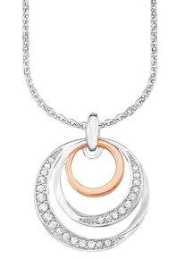 Amor Damen Kette mit Anhänger "Kreis in Kreis, 9596171", Silber 925 (Sterlingsilber), L: 45cm, rosa, Silber 925 (Sterlingsilber), Halsketten, mit