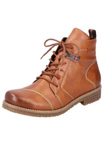 Rieker Damen Schnürstiefelette, Gr. 38, braun, Lederimitat, elegant, Schuhe, mit toller Steppnaht