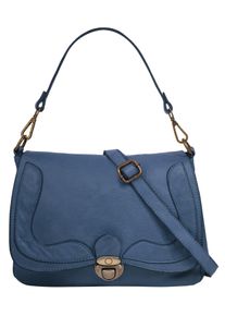Samantha Look Damen Umhängetasche, blau, Leder, vintage, Taschen, echt Leder, Made in Italy