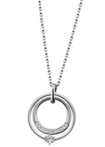 Firetti Damen Kette mit Anhänger "Schmuck Geschenk Silber 925 Halsschmuck Halskette Ankerkette Kreis", Silber 925 (Sterlingsilber), L: 45cm B: 1,2mm,