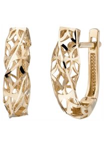 Jobo Damen Paar Creolen, Gelbgold 333, gold, Gelbgold 333, Ohrringe, 333 Gold