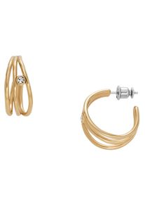 Skagen Damen Paar Creolen "KARIANA GLITZ WAVE, SKJ1759710", Edelstahl, weiß, Edelstahl, Ohrringe, mit Zirkonia (synth.)