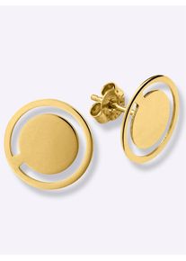 Lady Damen Paar Ohrstecker, Zirkonia ct, Metall, gold, Metall, Ohrringe