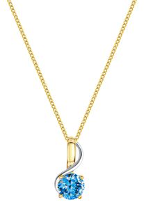 Firetti Damen Kette mit Anhänger "Schmuck Geschenk Silber 925 Halsschmuck Halskette Panzerkette", Silber 925 (Sterlingsilber), L: 45cm B: 1mm, blau,