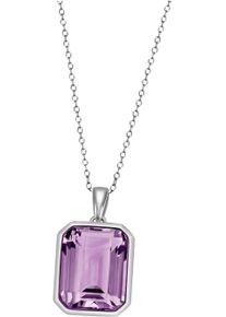 Firetti Damen Kette mit Anhänger "Schmuck Geschenk Silber 925 Halsschmuck Halskette Ankerkette Quadrat", Silber 925 (Sterlingsilber), L: 45cm B: