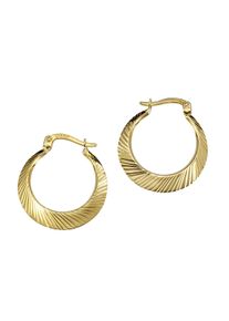 Vivance Damen Paar Creolen "333 Gold diamantiert 20mm", ONE-SIZE, Gold, gelb, Gold, Ohrringe