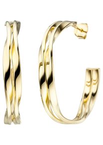 Jobo Damen Paar Creolen, Silber 925 (Sterlingsilber), gold, Silber 925 (Sterlingsilber), Ohrringe, 925 Silber vergoldet