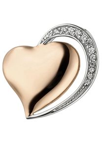 Jobo Damen Herz-Anhänger "Anhänger Herz", Silber 925 (Sterlingsilber), silber, Silber 925 (Sterlingsilber), Schmuckanhänger, 925 Silber bicolor