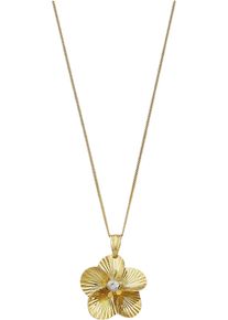 Firetti Damen Kette mit Anhänger "Schmuck Geschenk Silber 925 Halsschmuck Halskette Blume", Silber 925 (Sterlingsilber), L: 50cm B: 1mm, silber,