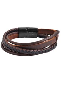 Adelia´s ADELIA ́S Herren Edelstahlarmband "Herren Armband aus Edelstahl 22 cm", 22, Edelstahl, braun, Edelstahl, Armbänder