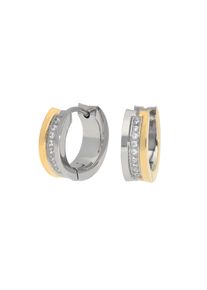 TITANIA Damen Paar Creolen "Titancreolen", Titan, silber, Titan, Ohrringe, bicolor mit Zirkonia