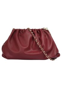 CLUTY Damen Umhängetasche, rot, Leder, unifarben, Taschen, echt Leder, Made in Italy