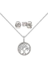Engelsrufer Damen Ohrring und Ketten Set "Multipack Schmuck Geschenk, LEBENSBAUM, ERMT-LILTREE-ZI", silber, Silber 925 (Sterlingsilber),