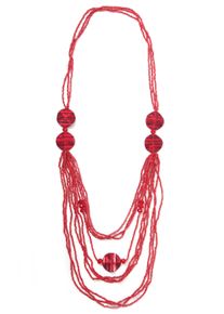 Damen Lange Kette "Laren", rot, Basic, Collezione Alessandro, Glas, Halsketten, handbemalten Kunststoffelemente