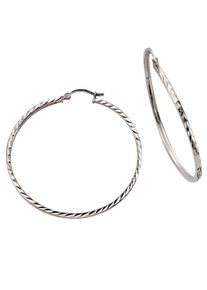 Firetti Damen Paar Creolen "Schmuck Geschenk Silber 925 glänzendes Design diamantiert", 60, Silber 925 (Sterlingsilber), silber, Silber 925