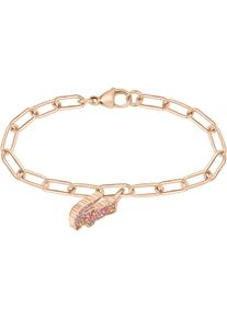 Lacoste Damen Armkette "CROCODILE, 2040306, 2040363", Edelstahl, rosa, Edelstahl, Armbänder, mit Glasstein