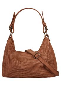 Samantha Look Damen Shopper, braun, Leder, Taschen, echt Leder, Made in Italy