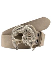 Damen Ledergürtel, grau, casual, Gr. 80, RETTUNGSRING BY SHOWROOM 019, Rindsleder, Gürtel