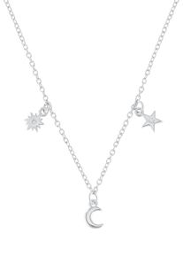 s.Oliver JUNIOR Mädchen Kette mit Anhänger "Sonne, Mond und Sterne, 2036883", Silber 925 (Sterlingsilber), L: 40cm, silber, Silber 925